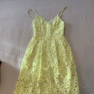 ASTR bright yellow floral cut out dress